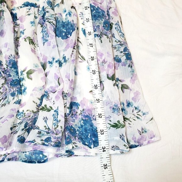 Taylor Womens Dress Size 2 Summer Sundress Floral Cut Out Cottage Ruffle White - Picture 12 of 12